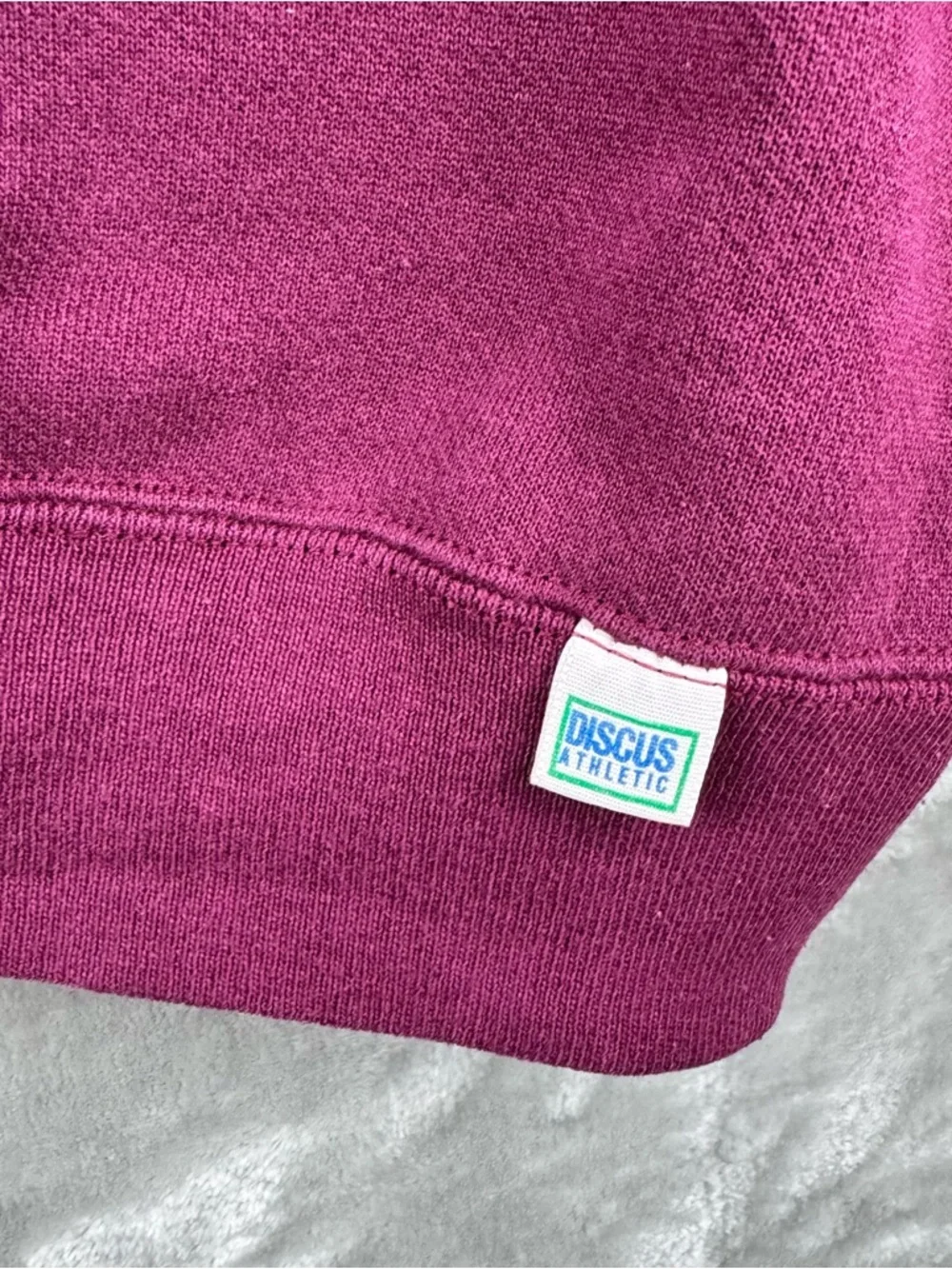 Vintage 80s‎ Blank Heather Maroon Discus Pullover Crewneck Sweatshirt USA S/M